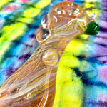 5-5.25" Fumed Worked Handpipe w/ Multiple Bumps by Huggy Bear