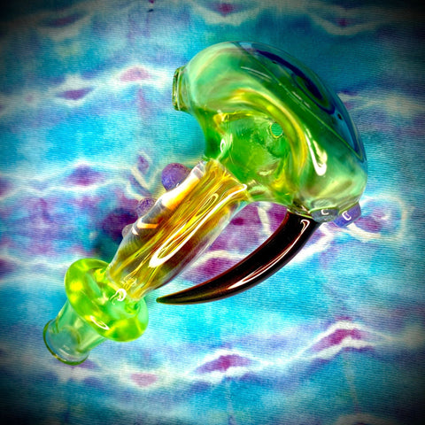 4" Green Slime Handpipe w/ Wig Wag Front