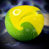 4.5" Yellow/Green Striped Dichro Handpipe by Pharo