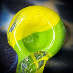 4.5" Yellow/Green Striped Dichro Handpipe by Pharo