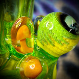 8.75" Green/Yellow Wig-Wag Mushroom Recycler Rig by Pharo