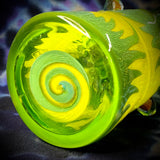 8.75" Green/Yellow Wig-Wag Mushroom Recycler Rig by Pharo