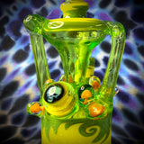 8.75" Green/Yellow Wig-Wag Mushroom Recycler Rig by Pharo