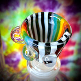 12" Bent Glass Rig Waterpipe Jailhouse Rainbow Wig Wag Rainbow Circ Perc