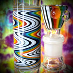 12" Bent Glass Rig Waterpipe Jailhouse Rainbow Wig Wag Rainbow Circ Perc