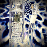 18" Rock Glass Straight Tube Double UFO Perc Waterpipe