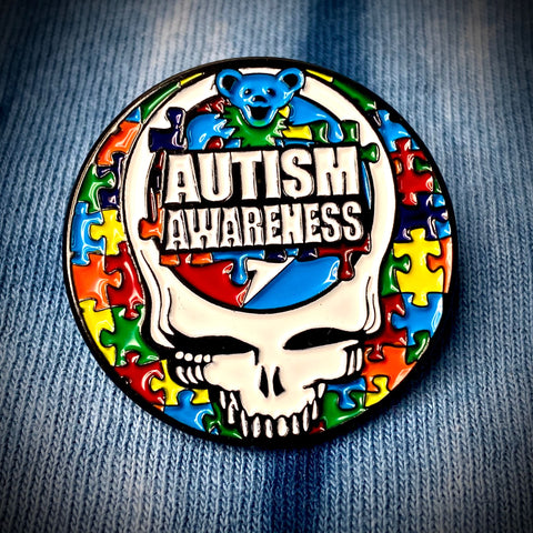1.25" Autism Awareness Steal Your Face Pin