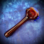 4.25" Amber Tube Handpipe w/ Wig-Wag & Dots by Pharo
