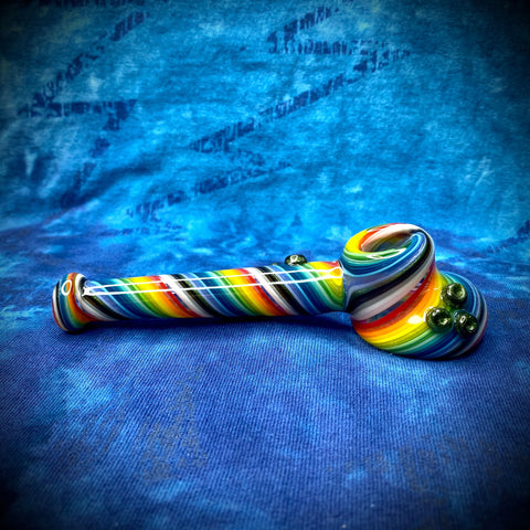 5.25" Rainbow Striped Dry Hammer Pipe by Pharo
