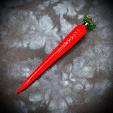 5" Red Carrot Glass Dab Tool