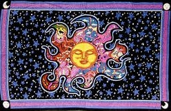 Psychedelic Dreaming Sun Twin Tapestry