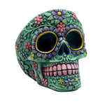 3.5" Aqua/Pink Color Sugar Skull Tall Ashtray