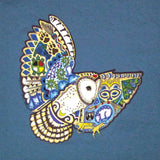 Youth Small Earth Art Barn Owl Indigo T-Shirt