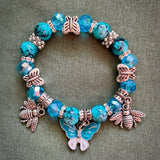 Butterfly Bees Bead & Charm String Bracelet