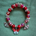 Butterfly Bees Bead & Charm String Bracelet