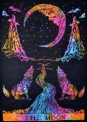 Tye Dye Wolf&Moon Twin Size Tapestry