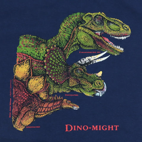 Large Dino-Might Navy T-Shirt