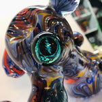 12.5" Multicolor Worked Bubbler with Multiple Reduction Marbles