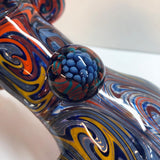 12.5" Multicolor Worked Bubbler with Multiple Reduction Marbles