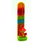 Standing Mushroom Incense Burner with Chakra Colors