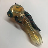 6.5" Triple Horn Handpipe with Teal Carb