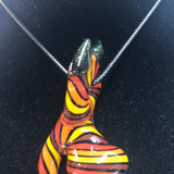 3.5" Striped Pendant with Spinning Honeycomb Marble