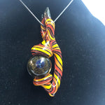 3.5" Striped Pendant with Spinning Honeycomb Marble