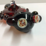 6" Black and Red "Donut" with Marbles, Millies, & Knobs