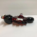 6" Black and Red "Donut" with Marbles, Millies, & Knobs