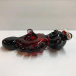 6" Black and Red "Donut" with Marbles, Millies, & Knobs