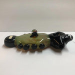 6.5" Black and Lime "Donut" with Marbles, Millies, & Knobs