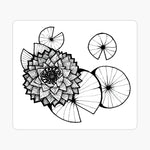 2.75x3.25” Waterlily & Lilypads Square Sticker