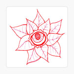 2.75x2.75" Red Eye-Flower Square Sticker