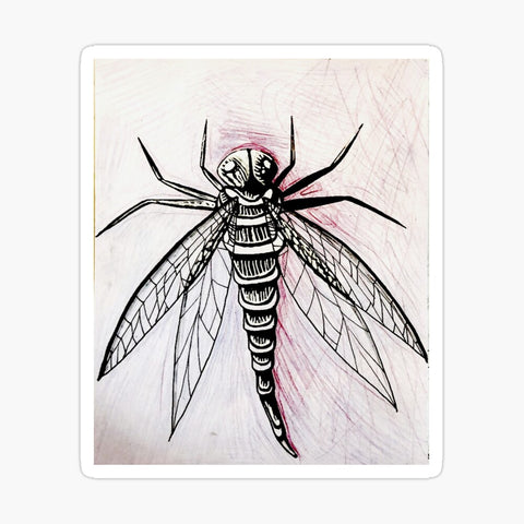 2.75x3.25" Birthday Dragonfly Square Sticker